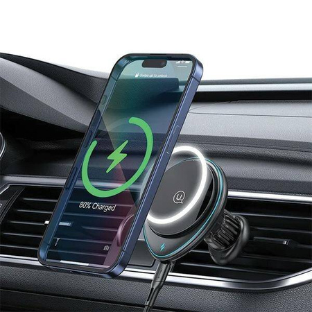 Uchwyt z Ładowaniem Indukcyjnym 15W do Kratki Nawiewu USAMS US-CD222 CD222ZJ01 czarny