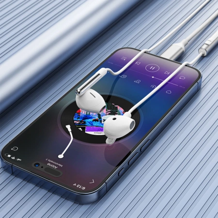 Acefast L3 kabelgebundener USB-C-Kopfhörer mit Mikrofon – Weiß