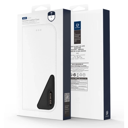 Dux Ducis Hivo iPhone 16e Hülle mit Klappdeckel und RFID-Schutz - Schwarz