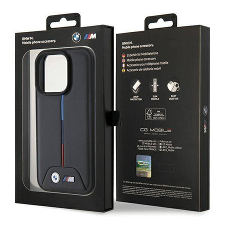 BMW Quilted Tricolor - Etui iPhone 15 Pro (czarny)