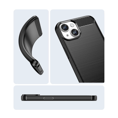 Carbon Case iPhone 14 Hülle flexible Gel Rückseite blau