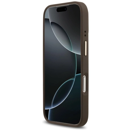 Etui Guess 4G Strass Logo MagSafe na iPhone 17 Pro - brązowe