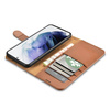 iCarer Haitang Leather Wallet Case for Samsung Galaxy S22+ (S22 Plus) genuine leather cover brown (AKSM05BN)