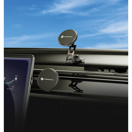 FORCELL F-Grip IronSecure uchwyt samochodowy do szyby/deski kompatybilny z MagSafe czarny