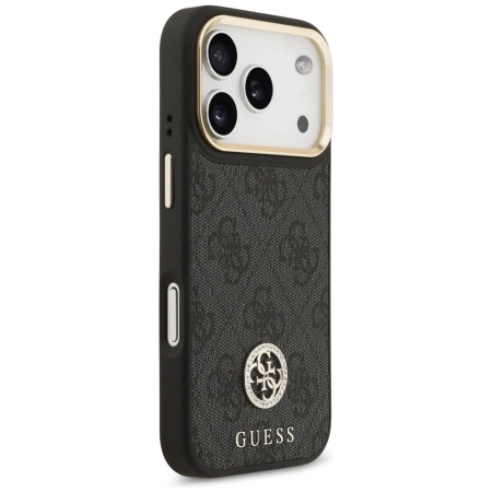 Etui Guess 4G Strass Logo MagSafe na iPhone 17 Pro - czarne