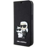Karl Lagerfeld KLBKP14LSANKCPK iPhone 14 Pro 6,1" Bücherregal schwarz/schwarz Saffiano Karl & Choupette