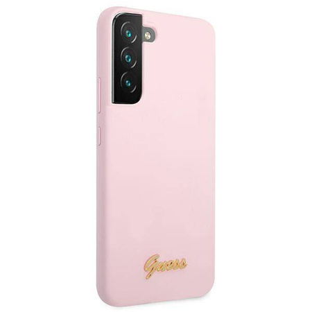 Guess GUHCS22MLSLMGLA S22 + S906 lavender / lavender hardcase Silicone Script Metal Logo