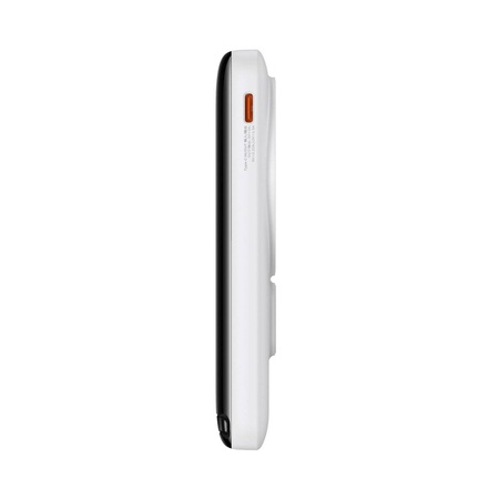 Baseus Magnetic Bracket powerbank z bezprzewodowym ładowaniem MagSafe 10000mAh 20W Overseas Edition biały (PPCX000202) + kabel USB Typ C Baseus Xiaobai Series 60W 0,5m