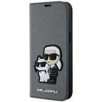 Karl Lagerfeld KLBKP14SSANKCPG iPhone 14 6.1" bookcase silver/silver Saffiano Karl &amp; Choupette