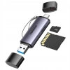 Ugreen czytnik kart SD / micro SD na USB 3.0 / USB Typ C 3.0 szary (50706)