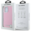 Original Case IPHONE 16 PRO MAX Karl Lagerfeld Saffiano Full Wrapped Elongated Metal Logo MagSafe pink