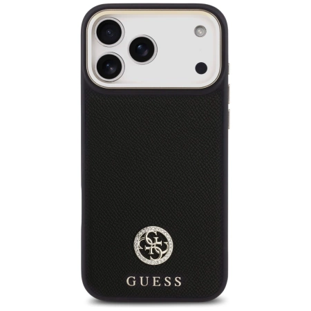 Guess Grained Strass Logo MagSafe case for iPhone 17 Pro Max - black
