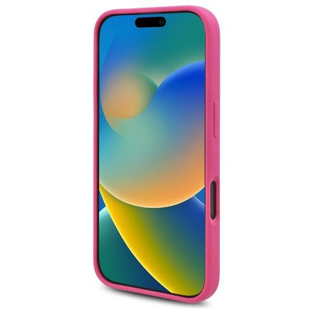 Original Handyhülle IPHONE 16 Karl Lagerfeld Hardcase Silicone Choupette Head Print MagSafe (KLHMP16SSCHPPLF) Fuchsie