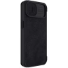 Nillkin Qin Leder Pro Hülle iPhone 14 Plus Kamera Cover Holster Cover Flip Case Schwarz