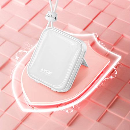 Joyroom Powerbank mit USB-C- und Lightning Kabel und Ständer Cutie Series 10000mAh 22,5W weiß (JR-L008)