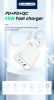 JELLICO wall charger C79 GaN PD 65W 2xUSB-C + 1xUSB QC3.0 + cable USB-C - Lightning White
