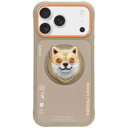 Etui Nimmy Glasses Cool Dog MagSafe do iPhone 17 beżowy
