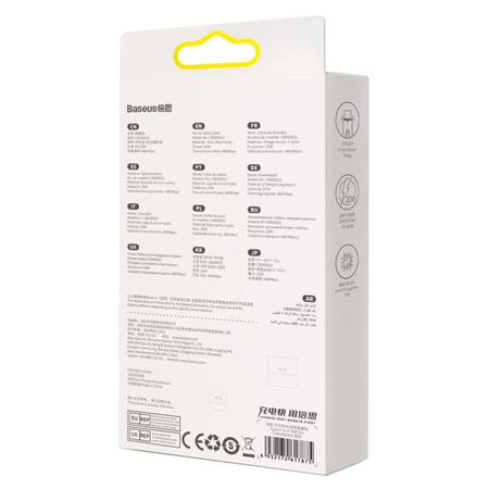 BASEUS kabel Typ C do Apple Lightning 8-pin Power delivery 20W Glimmer Series CADH000101 2m czarny
