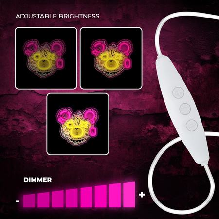 Neon ART LED PUNK MIŚ róż-żółty FLA01 Forever Light