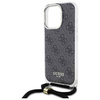 Oryginalne Etui IPHONE 16 PRO Guess Hardcase Crossbody Cord 4G Print (GUHCP16LHC4SEK) czarne