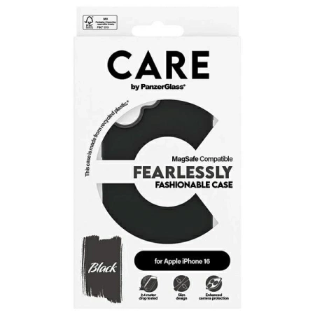 CARE by PanzerGlass Fashion Case iPhone 16 6.1&quot; black/black MagSafe 1377