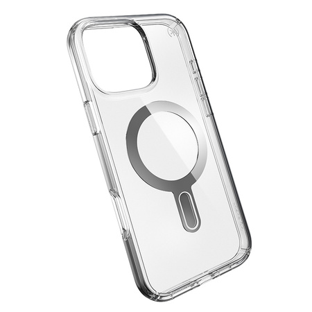 Speck Presidio Perfect-Clear ClickLock & MagSafe - Etui iPhone 16 Pro Max (Clear / Chrome Finish / Serene Silver)