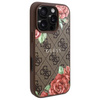 Original Handyhülle IPHONE 16 PRO Guess Hardcase 4G Flowers Print MagSafe (GUHMP16LP4ROPEMCW) braun