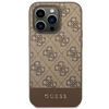 Guess 4G Bottom Stripe Metal Logo Collection - Etui iPhone 14 Pro Max (brązowy)