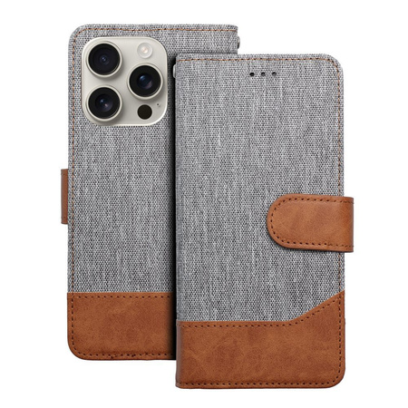 Kabura JEANS Book do IPHONE 16 Pro Max szary