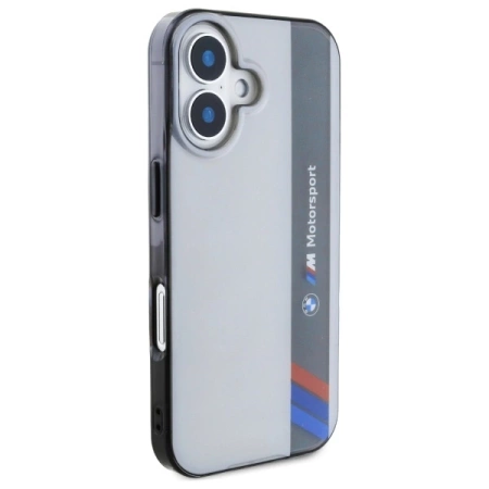 BMW Motosport IML Vertical Stripe Hülle für iPhone 16 – Grau