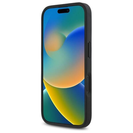 Original Handyhülle IPHONE 16 DKNY Hardcase Repeat Pattern Stack Logo MagSafe (DKHMP16SPSHRPSK) schwarz