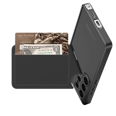 Dux Ducis Rafi II Hülle für Samsung Galaxy S25 Ultra mit Ständer und Geldbörse – Schwarz