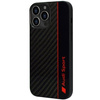 Audi Carbon Fiber Stripe iPhone 13 Pro Max 6,7&quot; schwarz/schwarz Hardcase AUS-TPUPCIP13PM-R8/D1-BK