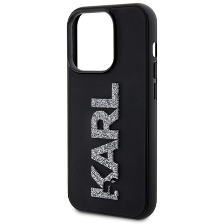 Karl Lagerfeld nakładka do iPhone 15 Pro 6,1" KLHCP15L3DMBKCK czarna HC 3D Logo Glitter