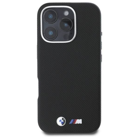 Original Handyhülle IPHONE 16 PRO MAX BMW Hardcase M Edition Kevlar Wrapped Metal (BMHCP16X23PUFWKEV) schwarz