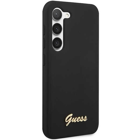Guess Silicone Script Metal Logo - Etui Samsung Galaxy S23+ (czarny)