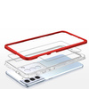 Clear 3in1 case for Samsung Galaxy S22 + (S22 Plus) frame gel cover red