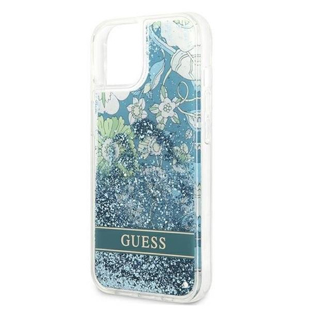 Guess GUHCP13SLFLSN iPhone 13 mini 5,4 &quot;green / green hardcase Flower Liquid Glitter