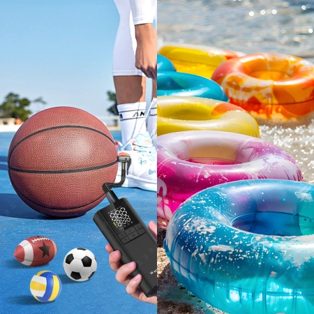 Wozinsky WPEP-8000 Kompressor, elektrische Pumpe, 8000-mAh-Powerbank, Taschenlampe – schwarz