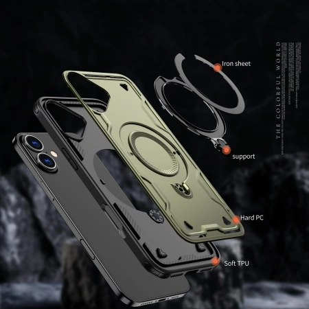 Hybrid Armor Trendy Case with MagSafe for iPhone 16 Plus - Green