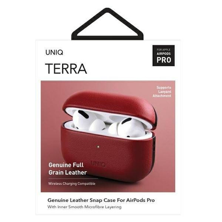 UNIQ etui Terra AirPods Pro Genuine Leather czerwony/red