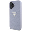 Case IPHONE 16 Guess Hot Stamp 4G Pattern Triangle Metal Logo purple