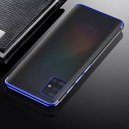 Clear Color case żelowy pokrowiec etui z metaliczną ramką Samsung Galaxy A72 4G niebieski