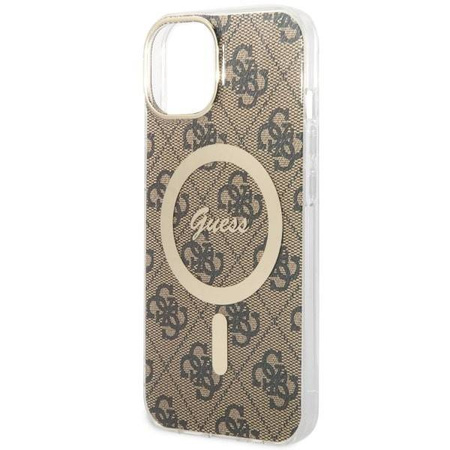 Guess GUHMP14SP4RPSW iPhone 14 6,1" brązowy/brown hardcase 4G Printed Stripes MagSafe