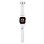 Strap for APPLE WATCH 4 / 5 / 6 / 7 / 8 / SE / ULTRA (42 / 44 / 45 / 49 MM) Karl Lagerfeld Strap 3D Rubber Choupette Head (KLAWLSLCNH) white