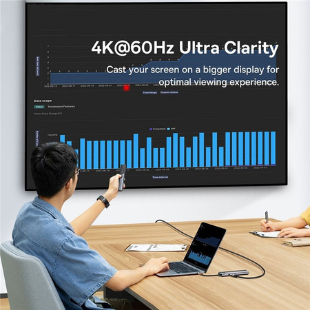 Hub 6in1 Baseus StarJoy Series, USB-C to 3x USB 3.0 + HDMI + USB-C PD + RJ45