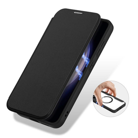 Dux Ducis Skin X Pro case for Samsung S24+ with magnetic ring and flap - black