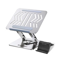 Laptop stand Wozinsky WRS-CPY84SS aluminum + Free! smartphone stand - silver