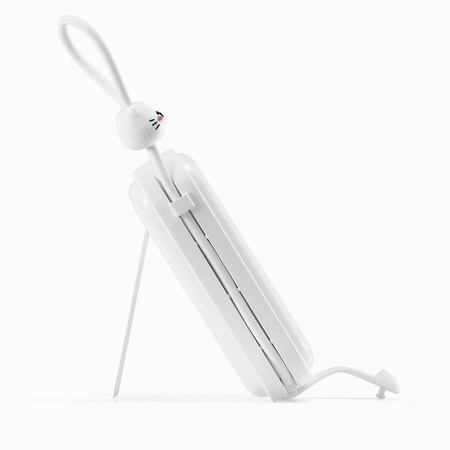 Joyroom power bank with USB C and Lightning cables and stand Cutie Series 10000mAh 22.5W white (JR-L008)