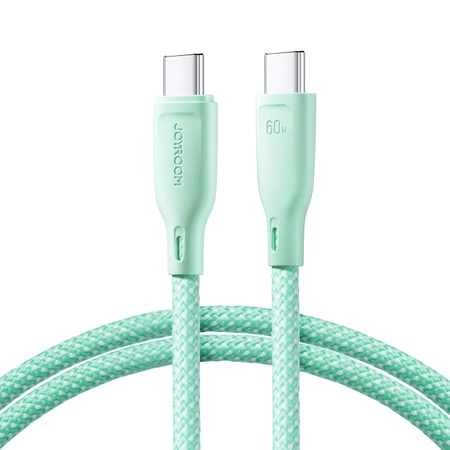 Joyroom Multi-Color Series SA34-CC3 USB-C/USB-C-Kabel 60 W, schnelle Übertragung, 1 m – Grün